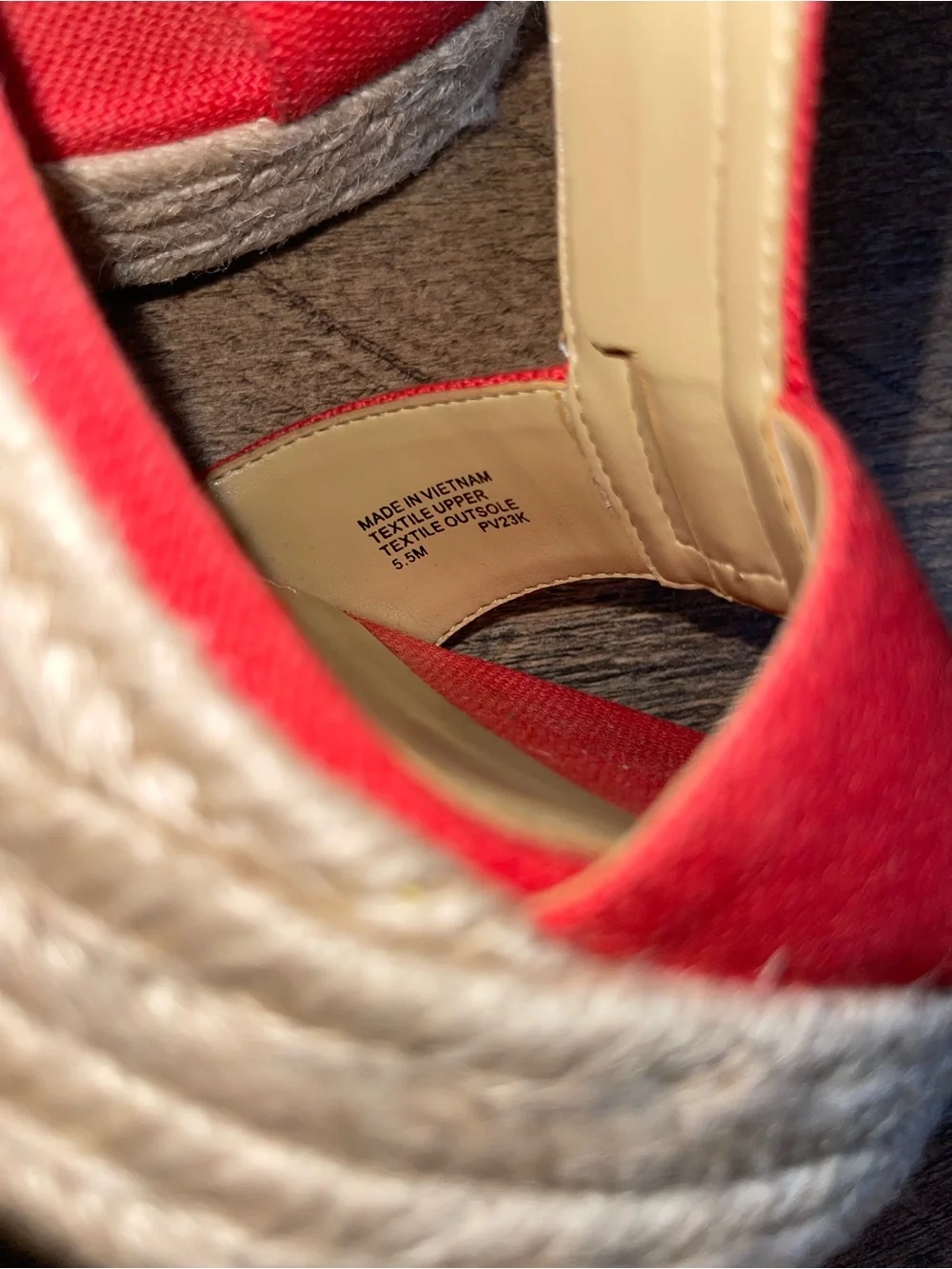 Michael Kors Coral-Red Espadrille Wedge Sandals with Front Zipper
